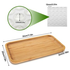 wocpvm Small Trays Square Bamboo Tray Bamboo Bathroom Tray 30 x 20 cm Tray Small Tray Bathroom Decorative Tray Oblong Tray Made of Bamboo Decoration for Home, Hotel, Restaurant