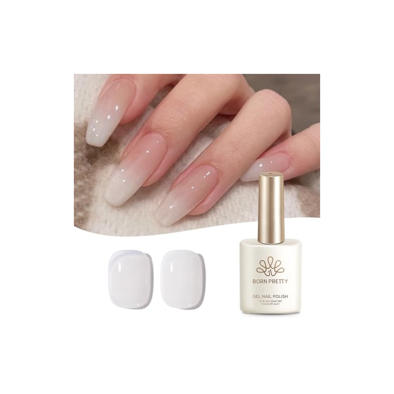 Born Pretty- Esmalte de uñas en gel blanco lechoso Esmalte