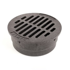 Premium USA Made 4" Inch Black Outdoor Round Flat Drain Grate Cover - Fits 4" Inch SDR Sewer & Drain Pipe/Fittings, Also Triple Wall & Corrugated Pipe 4" Not for Regular PVC (Black)
