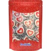 Fruidles Red Double Heart Tattoo Lollipop Sucker, White Shaped Lollipop