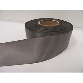 2 metres x 38mm Satin Ribbon Gunmetal Grey Dark Silver Double Sided 38 mm 3.8cm