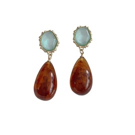 Vintage Amber Teardrop Dangle Earrings for Women Girls Hypoallergenic Lightweight Big Waterdrop Resin Statement Dangling Drop Stud Earrings Antique Holiday Birthday Theme Party Jewelry Gifts