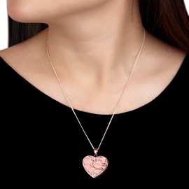 Tuscany Silver Women's Sterling Silver Large Filigree Mother of Pearl Heart Pendant