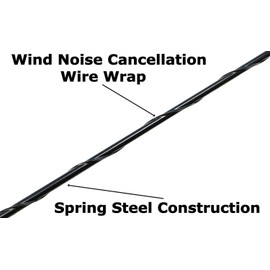 AntennaMastsRus - 7" Black Short AM/FM Antenna fits Freightliner Cascadia/Columbia/Coronado/M2 (All Years) Semi Truck - Spiral Wind Noise Cancellation - Spring Steel Construction