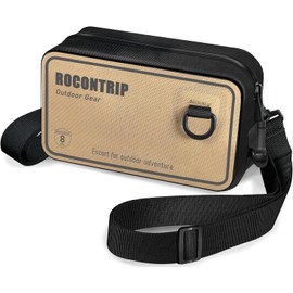 ROCONTRIP - Bolsa seca 100 % impermeable, paquete de cintura seca con cierre hermética, correa ajustable, bolsa ligera cruzada para kayak, snorkel y natación (caqui)