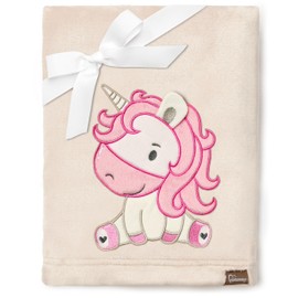 Be Mammy BE20-168 Warm Baby Blanket Baby Gift (Beige - Unicorn)