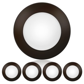 ECOELER 4 Pack Brown Recessed Retrofit Ceiling Lights, 10.5W 4 Inch Dimmable LED Disk Light for Home Improved, 4000K Cool White 650Lm, ETL-Listed