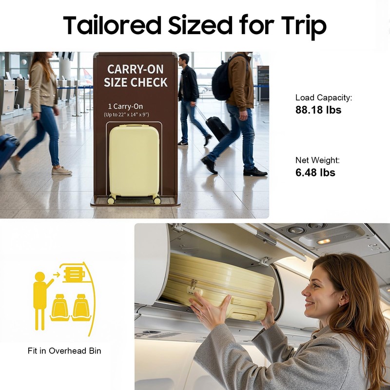 20 Inch Carry On Luggage Suitcase, Lightweight Hardshell Travel Suitcase