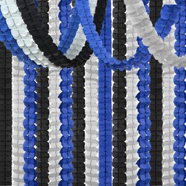 Navy-Blue Black-Silver Party-Decorations Streamers Garland - 157Ft Graduation 2024 Four-Leaf Clover Hanging Banner,Men Boys Birthday Wedding Bridal Neutral Baby Shower Fathers Day Decor Hugtmr