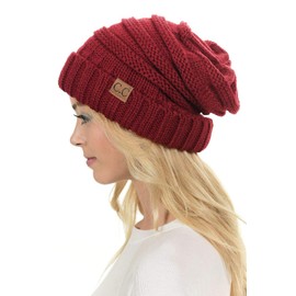 C.C Hat-100 - Gorro de punto con diseño de calavera, Mezcla oscura, Talla única