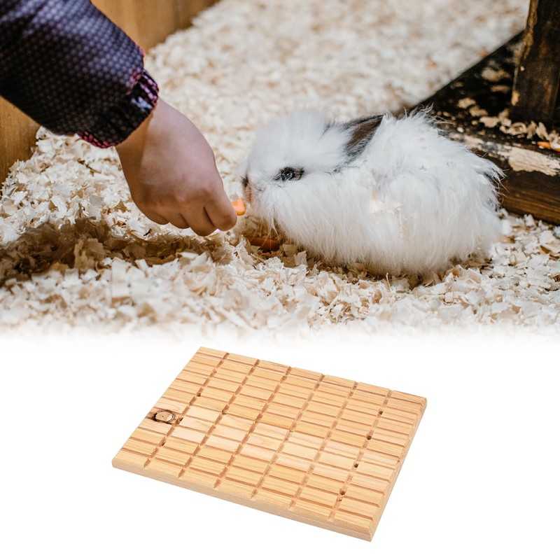 Bohue Rabbit Wooden Scratching Board Grinding Deck Bunny Claws Scratching