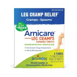 Arnicare 33 Arnicare Leg Cramps Spasms Chewable Tablet Natural Lemon Flavor AM/PM Formula
