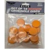 Orange Elite 14 Count Crokinole Discs + Scoring Peg