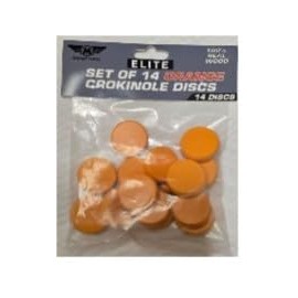 Orange Elite 14 Count Crokinole Discs + Scoring Peg