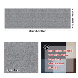 NATUYA Cat Scratch Couch Furniture Protector, 78.7"x15.8" Self-Adhesive Cats Scratching Pad Deterrent, Trimmable DIY Climbing Cat Scratcher(Light Gray)