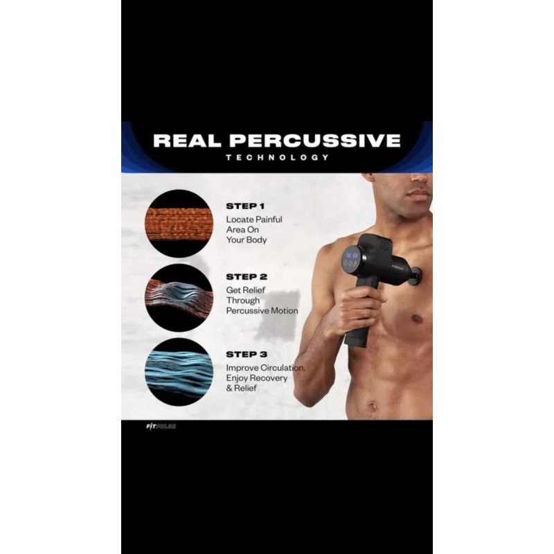 FITPULSE percussion massage gun - quiet and powerful deep tissue