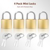 Shackle Length 4 Pack Gold Padlocks, 32mm Wide Stainless Steel
