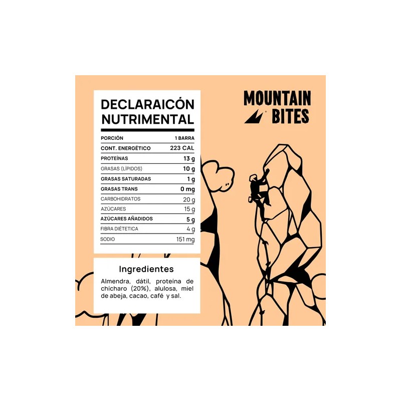 Barras De Proteina Mountain Bites Sabor Café Y Cacao