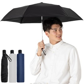 Duerfusa Folding Umbrella, Parasol, Folding Umbrella, Men's, Lightweight, One-Touch, Automatic Opening/Closing, Strong Durable Fiberglass, For Rainy Season, Sunny or Rainy Season, UV Protection, UPF