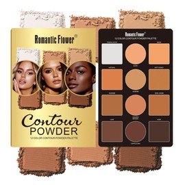 Joyeee Contouring Makeup Palette for Beginners, 9 Colors Large Pro Contour Palette with Make Up Brush, Waterproof Long-Lasting Cosmetics Gift Idea for Medium Dark Skin, Flawlessly Sculpted Face