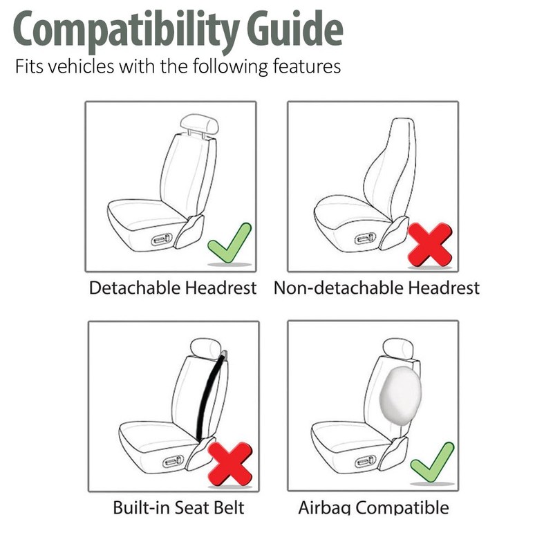 FH GROUP FB033GRAY102 Bucket Seat Cover (Modernistic Airbag Compatible (Set