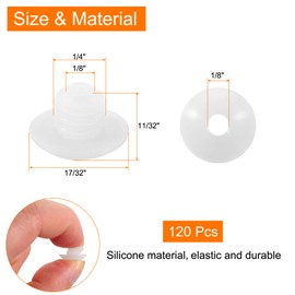 QUARKZMAN Pack of 120 Pegboard Hook Clasps, Pegs Board Plugs, Shelf Hooks, Stopper Clips, Suitable for 1/4 Inch Pegboard Hooks to Prevent Hooks from Falling Off (Clear)