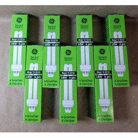 GE !7PK! GE Biax D ECO Compact Fluorescent Lamp 18W 4 Pin F18DBX/827/ECO