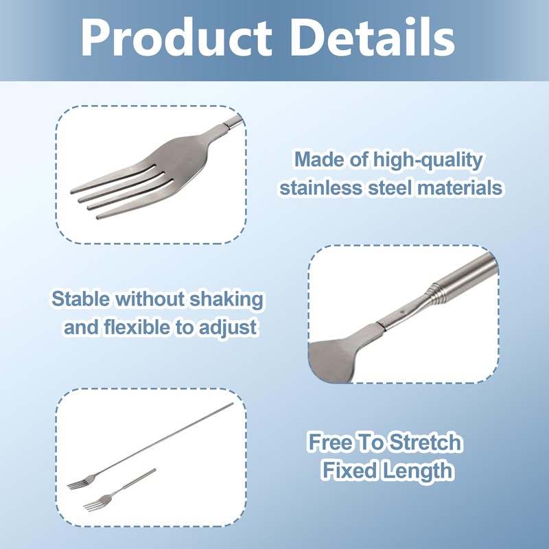 1 Pc Extendable Fork Stainless Steel Long Handle Pickle Fork