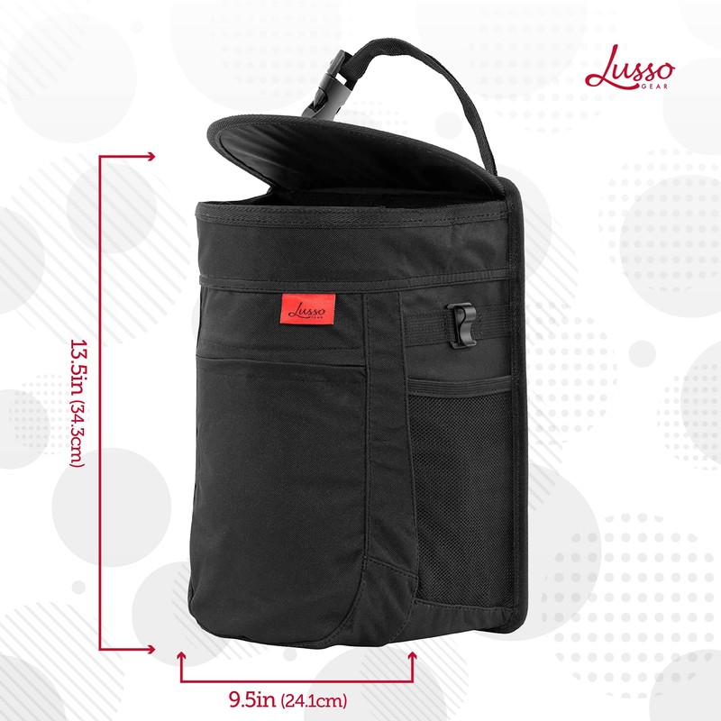 Lusso Gear Spill-Proof Car Trash Can (2.5 Gal, 2 Pack)
