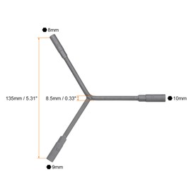 sourcing map 2pcs Y-Shaped 3 Way Socket Wrench 8mm 9mm 10mm Long Arm Y-Type 6-Point Inner Hexagon Spanner Bike Hex Wrench Torque Spanner for Bicycle Cycling Repair Hardware Tools, Grey