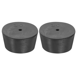sourcing map Rubber Tapered Plug 42mm to 50mm Solid Test Tubes Bungs Stopper with Hole Black for Lab Home 2 Pieces