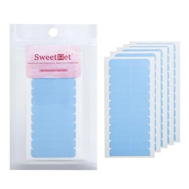 sweetmet Replacement Tape for Hair Extensions Professional Adhesive Tape for Tape in Human Hair Extensions No Residue Double Sided Blue 0.8cm*4cm 60pcs