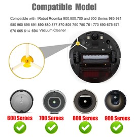 Side Brush Replacement for IRobot Roomba 900,800,700 and 600 Series 960 980 985 860 870 877 880 890 891 895 805 761 770 780 790 614 650 665 671 675 690 694 Models 6-Pack