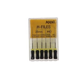 Mani HF2540 Endodontic Hedstrom Files 25mm #40 Stainless Steel 6/Pk