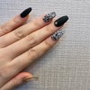 Black tweed chain handmade nail tip - petit round /
