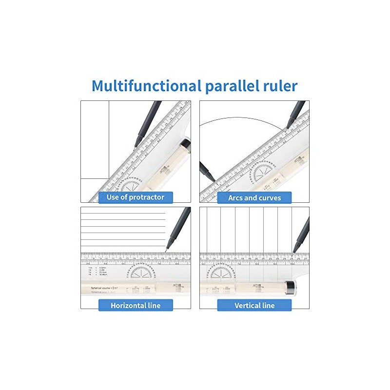 MyLifeUNIT - Regla de dibujo paralela multiusos, 30.5 cm, Plástico,