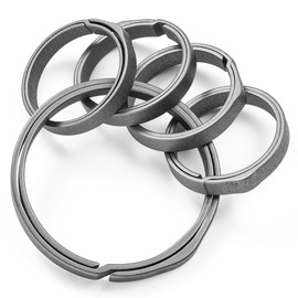 TISUR Titanium Key Rings for Keychain, Side-Pushing key chain rings Split keyring heavy duty Keychain Rings bulk, Grey, K33+4k22, Medium