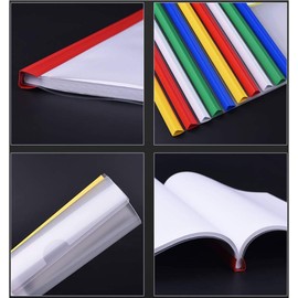 Clear Report Covers with Solid Color 14mm Sliding Bar (18C 100-sheet Capacity) Transparent Resume Presentation File Folders Organizer Binder for Letter/A4 Size Paper 10 Pcs Solid Red