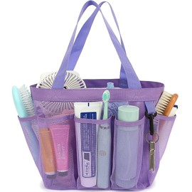 Fammart Mesh Shower Caddy Portable for College Dorm Room Essentials, 8-Pocket Large Shower Basket Tote Bag with 2 Handles for Toiletry, Bathroom, Beach, Camp, Gym