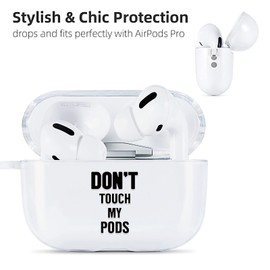 AKABEILA Case for Airpods Pro 2, Soft TPU Clear Protective Case, Shockproof Airpods Pro 2 2022 Case with Pattern Carabiner Airpods Pro 2nd Generation Charging Case