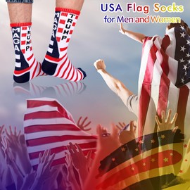 SLOUFIOL America Great Again MAGA Socks, Republican Socks Novelty President Merchandise Gift for Men Women