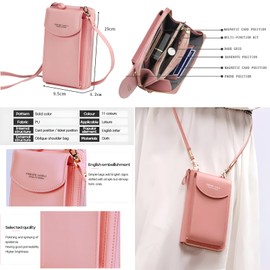 The Original Clutch Wallet PU Leather Crossbody Cell Phone Bag for Women Wallet Purse, High Original Capacity Clutch Wallet (Light purple)