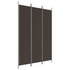 vidaXL 3-Panel Fabric Room Divider, Brown, Foldable Design, Easy Assembly,
