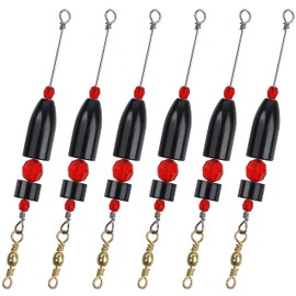 Carolina Fishing Rigs CRR Carolina Ready Rig,6pcs Brass Pre Rigged Carolina Rig with Sinker Weight Beads Barrel Swivels for Bass Saltwater Freshwater