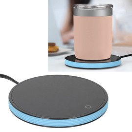Calentador de Tazas de Café para Oficina, Almohadilla Eléctrica para Calentar Tazas de Café, Calentador Eléctrico de Leche, Té y Agua, para Calefacción de Escritorio en Casa 110V(Azul)