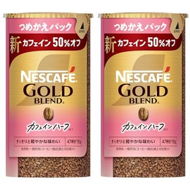 Nescafe Gold Blend Caffeine Half Eco & System Pack, 3.3 oz (95 g) x 2, 95 Cups, Refill, Black, Regular Soluble Coffee