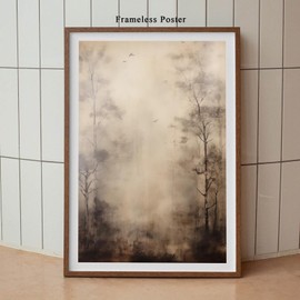 Dthllay Vintage Forest Prints Vintage Landscape Canvas Wall Art Neutral Picture Abstract Forest Painting Nature Landscape Wall Art for Living Room Home Decor 16x24inch No Frame