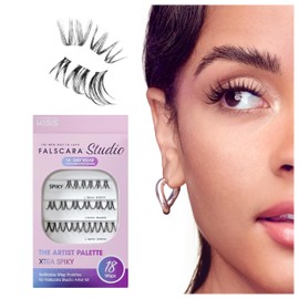 FALSCARA Studio Lash Extension Kit, Individual Lash Palette, 18 Stackable Lash Clusters, ‘Xtra Spiky’ False Eyelashes, Medium Volume, Length 10mm–14mm, Band Size 2mm-6mm