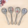 Oidnvay 4 Pieces Asian Retro Ceramic Rice Spoons Curved Handle
