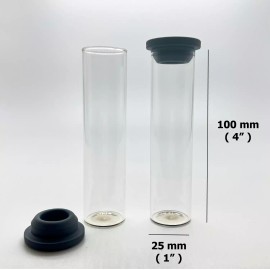 Unbranded 100X 40ml Glass Bottles Vials Jars Test Tubes W/ Caps 25 x 100mm ~1 x4" Stand Up